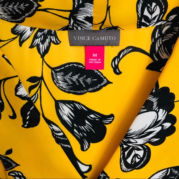 Vince Camuto | yellow floral top high-low - Picture 5 of 5